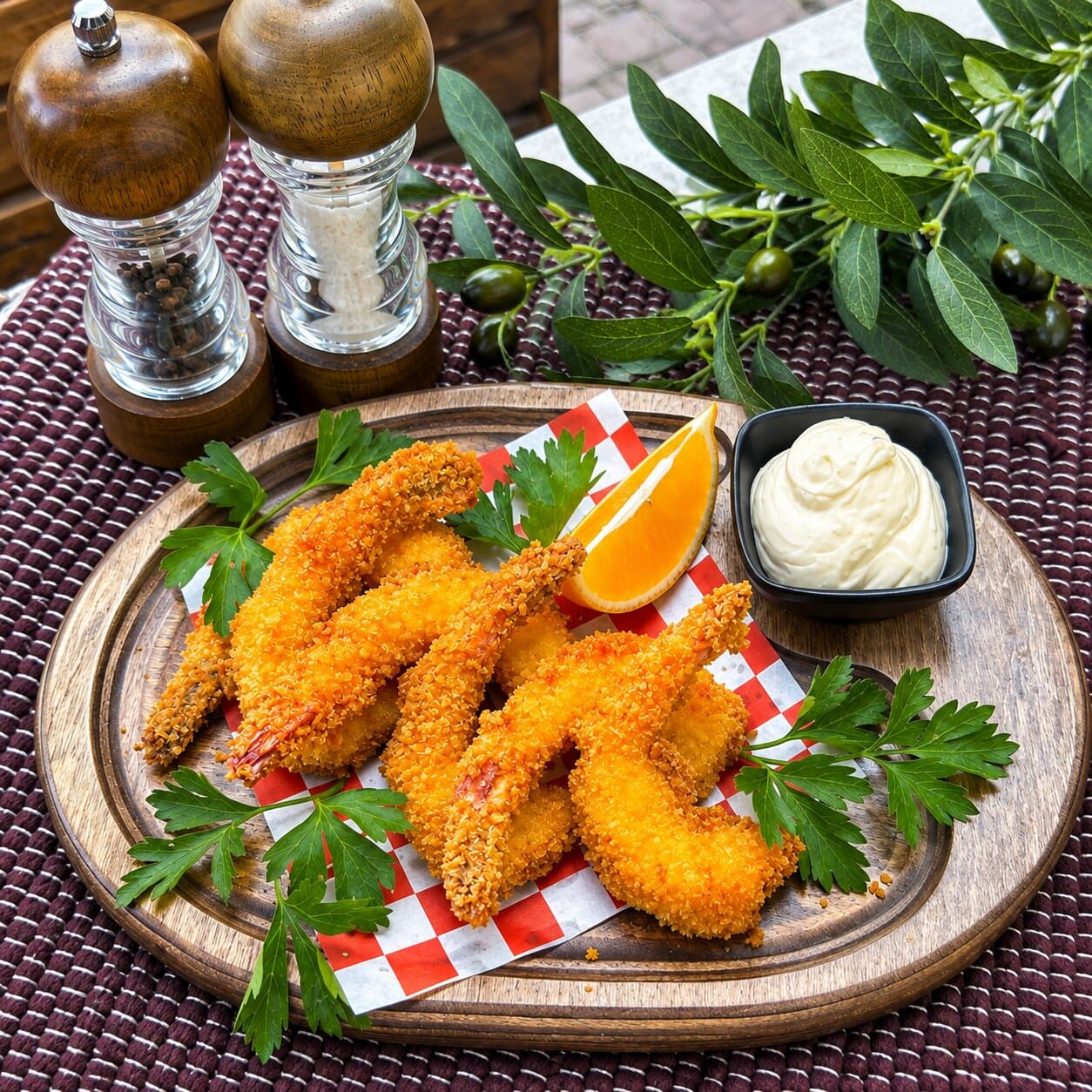 Креветки жаренные с соусом   НОВИНКА!